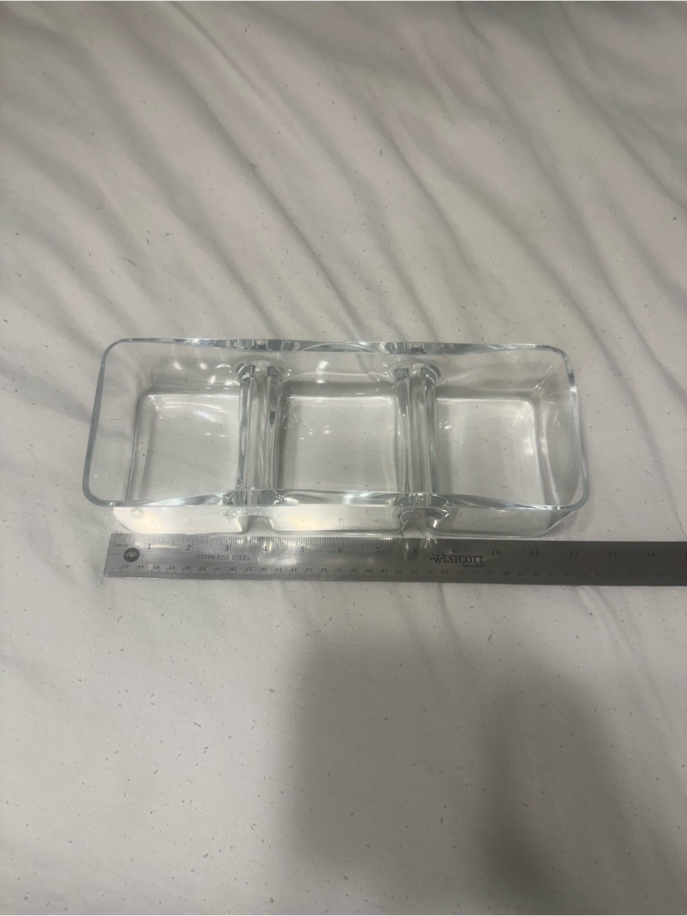 Clear Glass 3-Compartment Tray